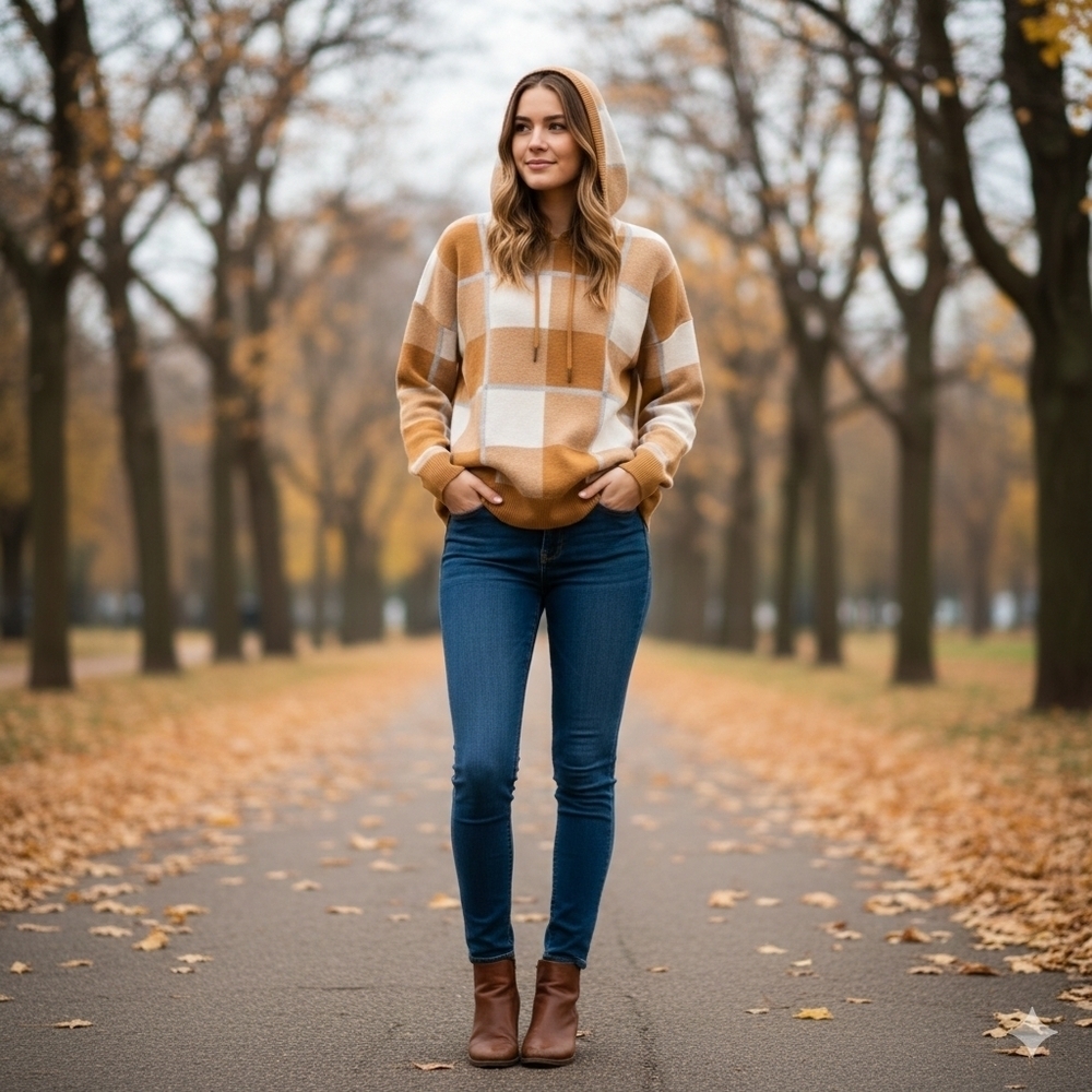 RACHEL Rachel Roy Tan and Cream Knit Sweater